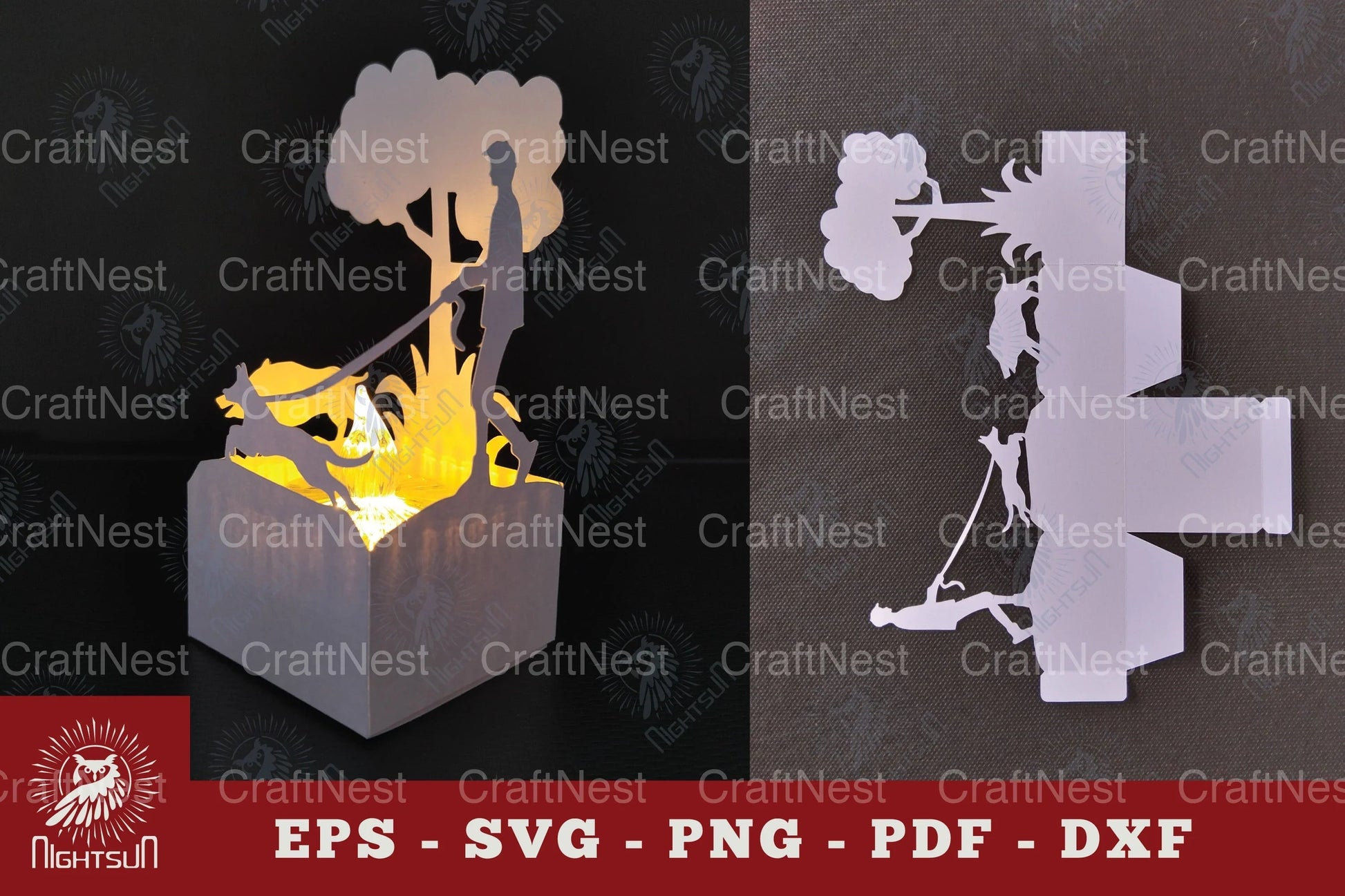 Hunting With Dogs Papercut Lantern SVG Bundle - CraftNest - Digital Crafting and Art