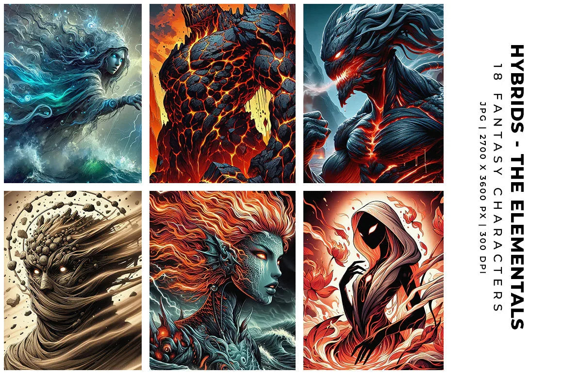Hybrids: Elementals - Characters