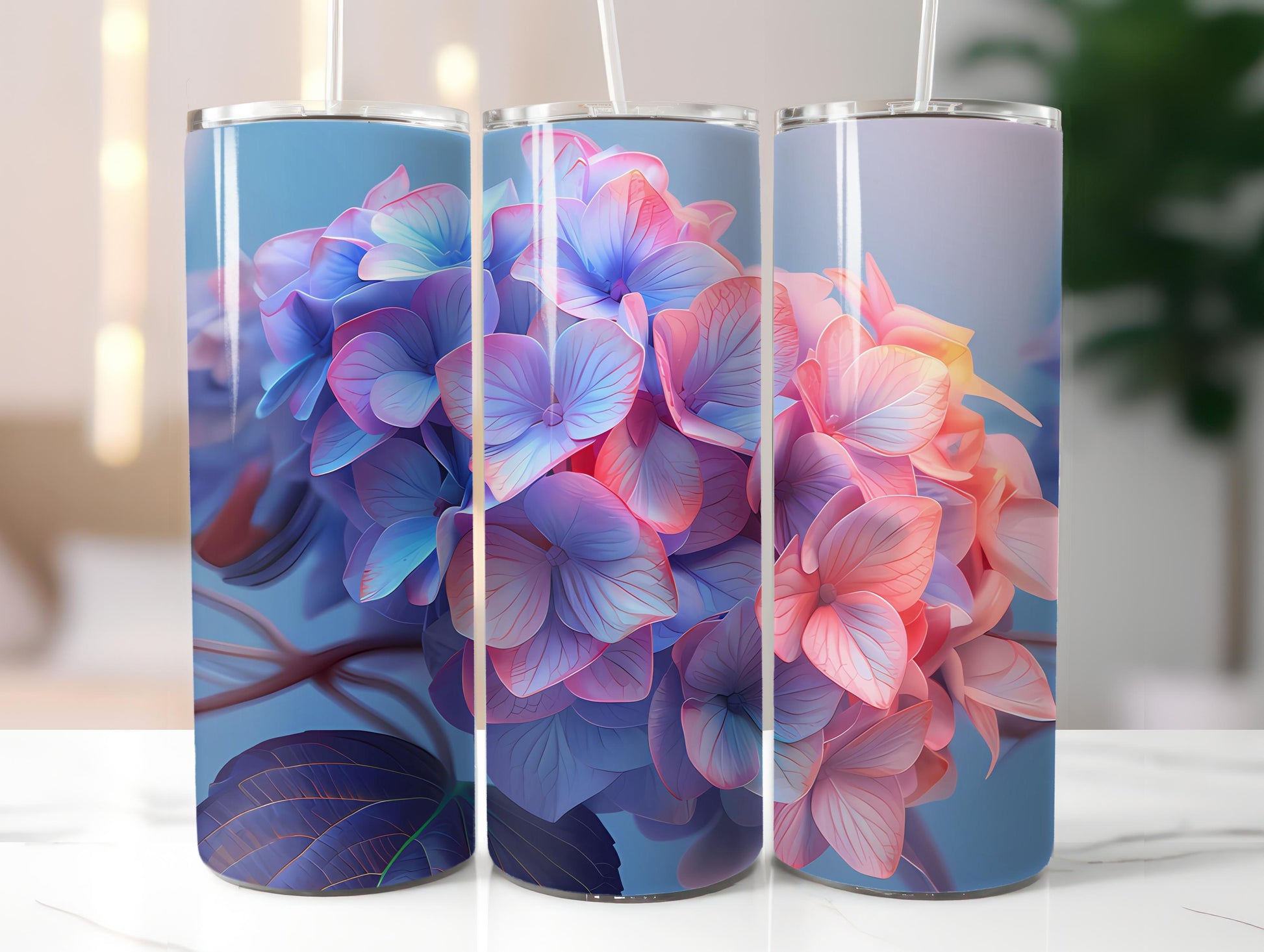Hydrangeas Flowers Tumbler Wrap - CraftNest - Digital Crafting and Art