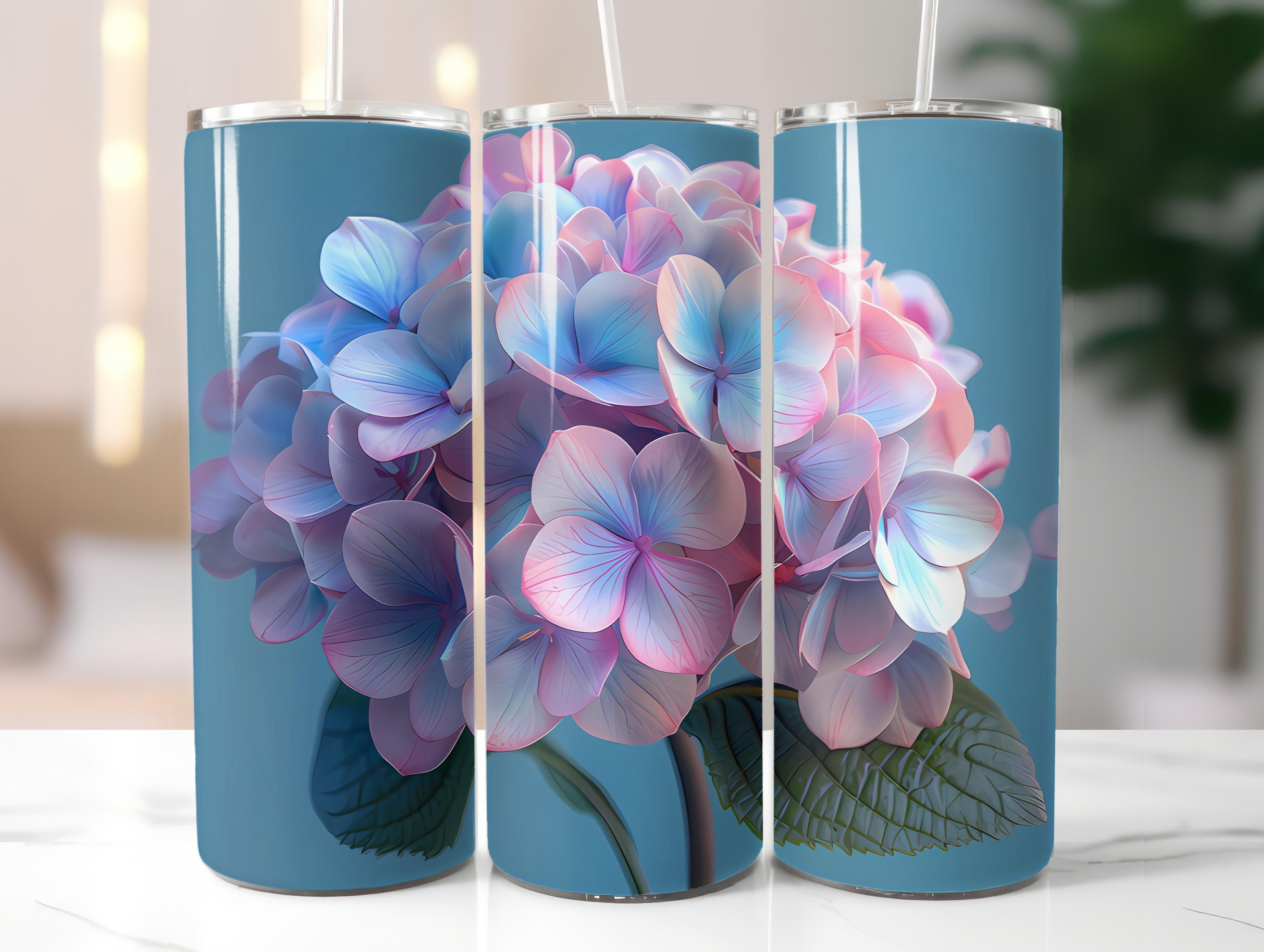 Hydrangeas Flowers Tumbler Wrap - CraftNest - Digital Crafting and Art