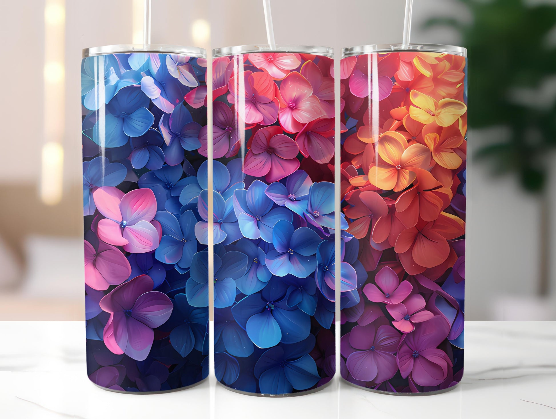 Hydrangeas Flowers Tumbler Wrap - CraftNest - Digital Crafting and Art