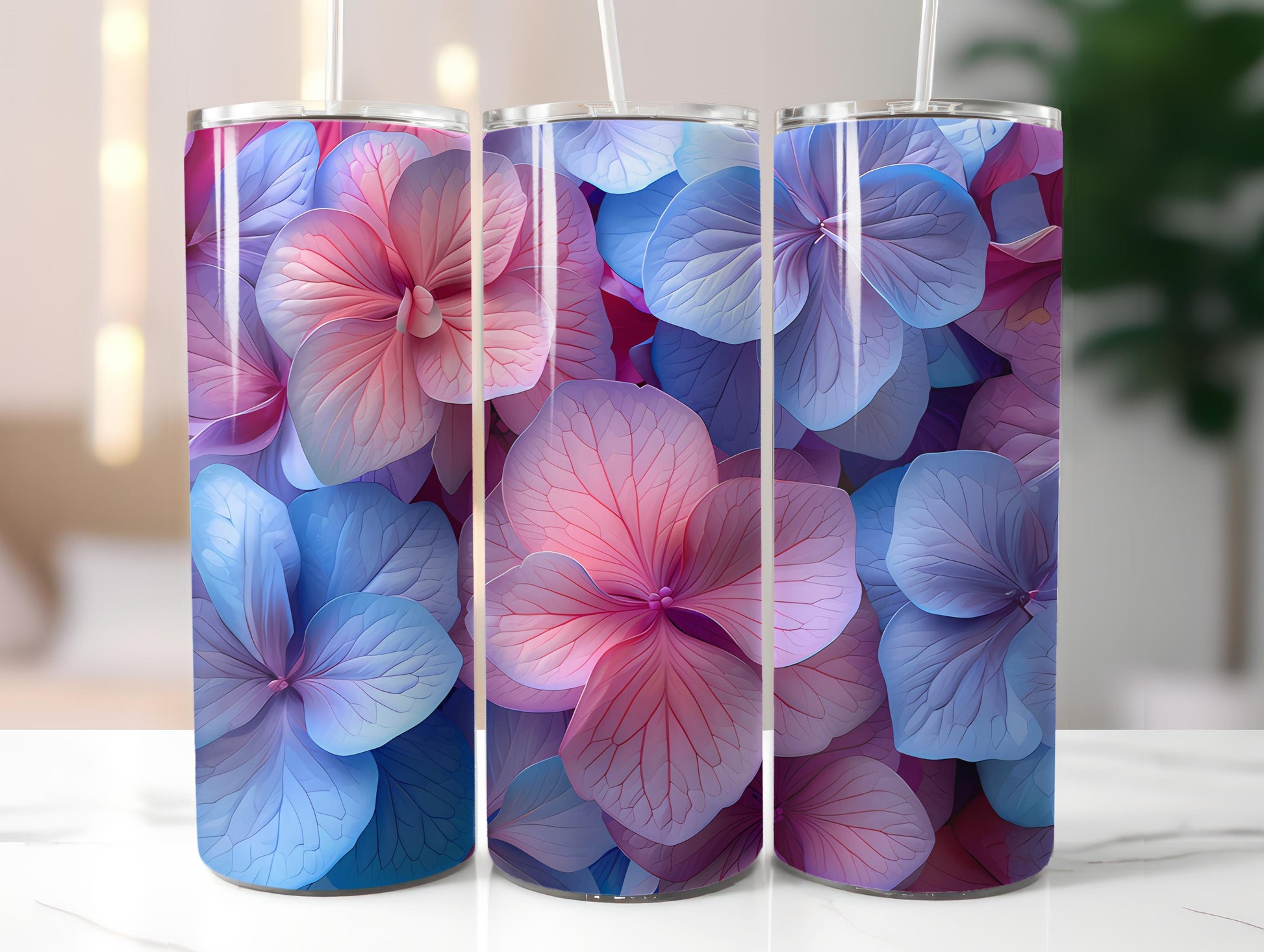 Hydrangeas Flowers Tumbler Wrap - CraftNest - Digital Crafting and Art