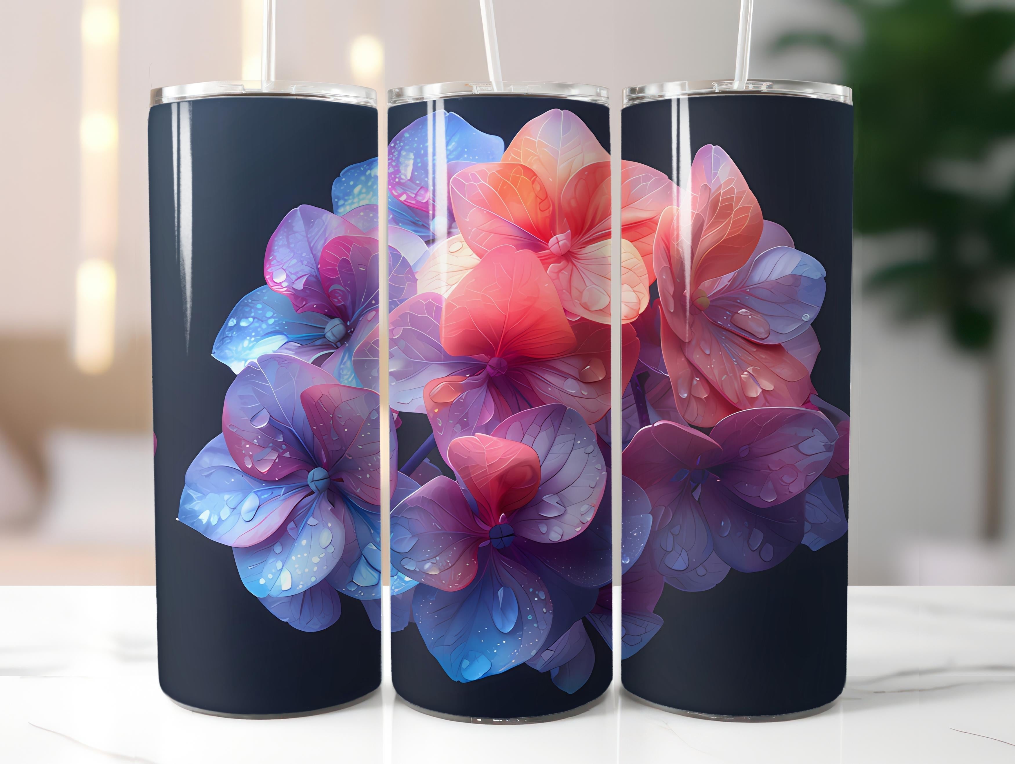 Hydrangeas Flowers Tumbler Wrap - CraftNest - Digital Crafting and Art