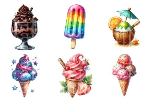 Ice Cream Clipart Bundle 1 - CraftNest - Digital Crafting and Art