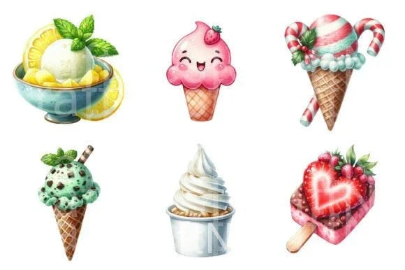 Ice Cream Clipart Bundle 1 - CraftNest - Digital Crafting and Art