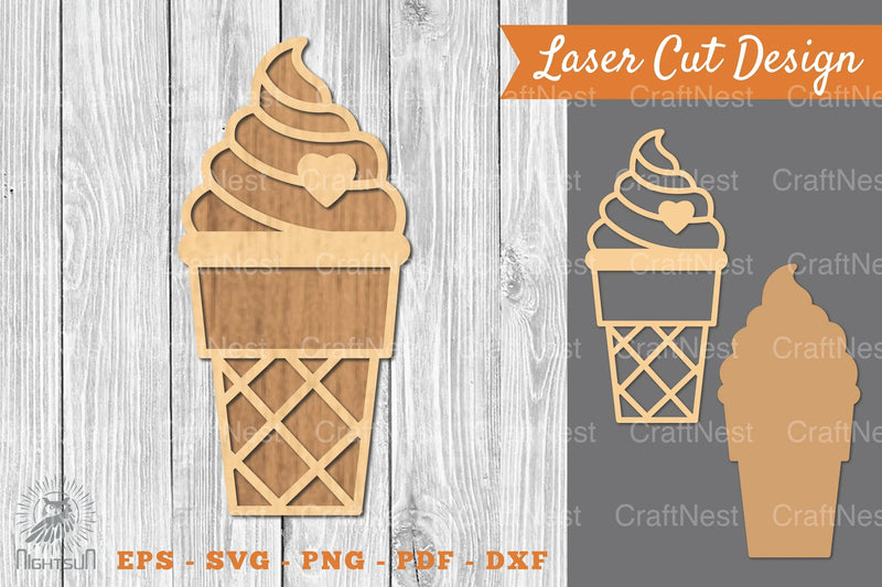 Ice Cream Laser Cut Decoration Clipart Bundle - CraftNest - Digital Crafting and Art