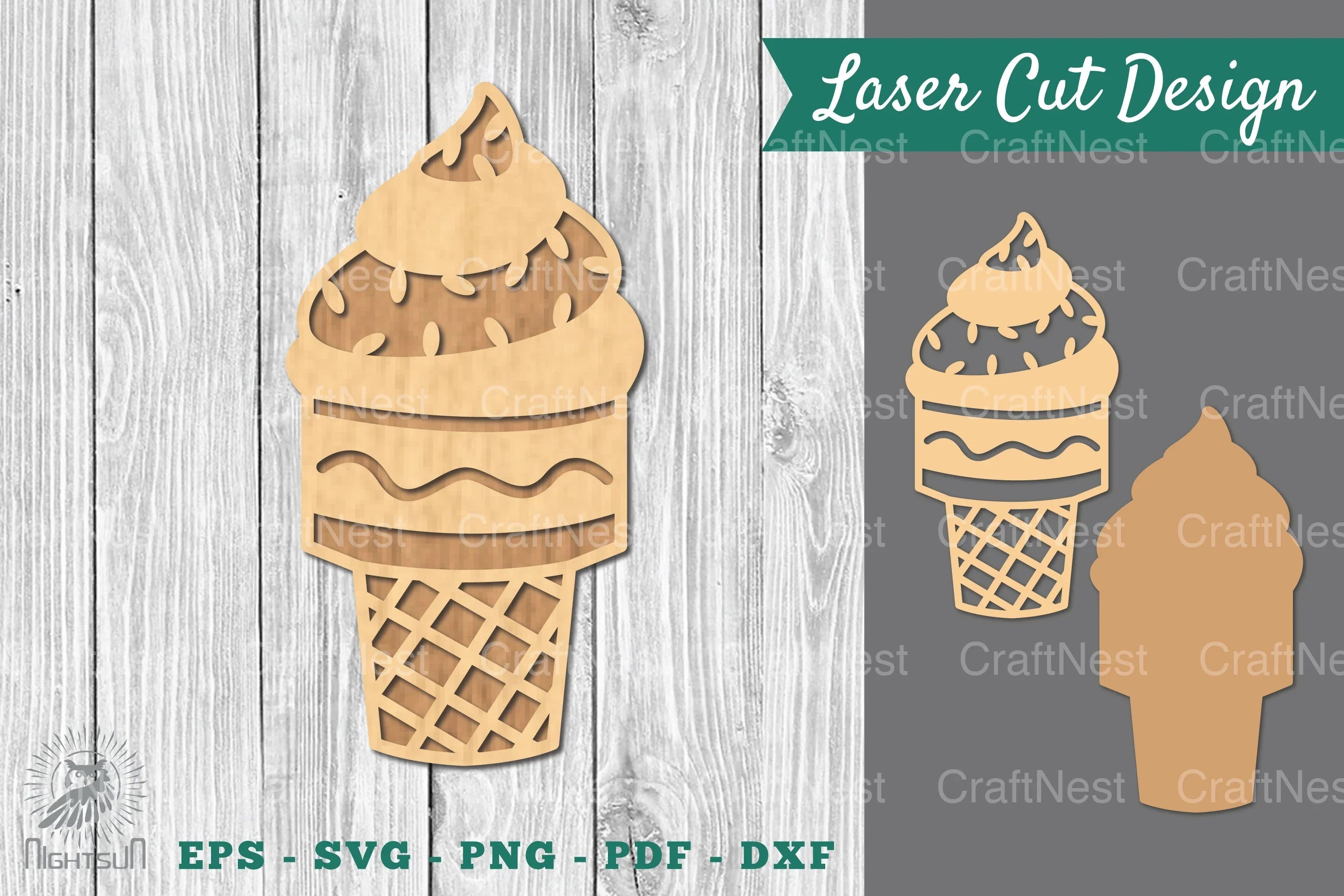 Ice Cream Laser Cut Decoration Clipart Bundle - CraftNest - Digital Crafting and Art