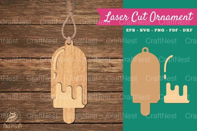 Ice Cream Laser Cut Ornament SVG Bundle - CraftNest - Digital Crafting and Art