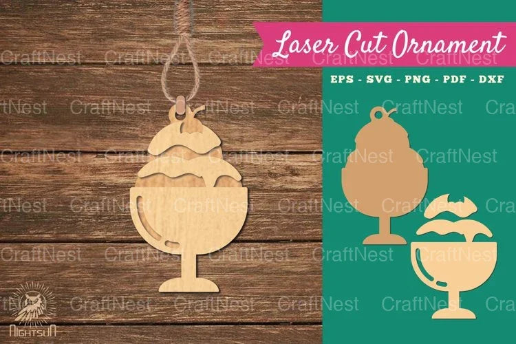 Ice Cream Laser Cut Ornament Clipart Bundle - CraftNest - Digital Crafting and Art