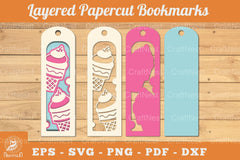 Ice Cream Papercut Bookmark SVG Bundle - CraftNest - Digital Crafting and Art