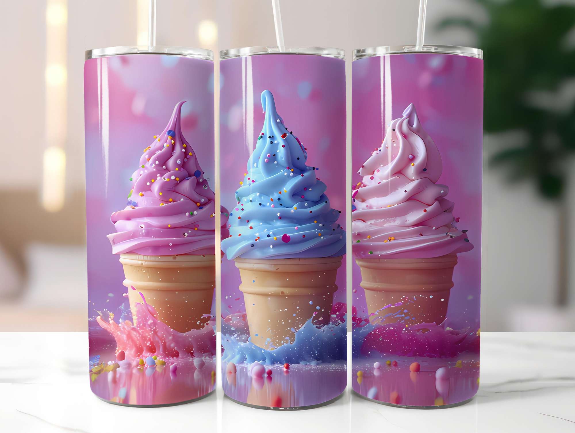 Ice Cream 4 Tumbler Wrap - CraftNest - Digital Crafting and Art