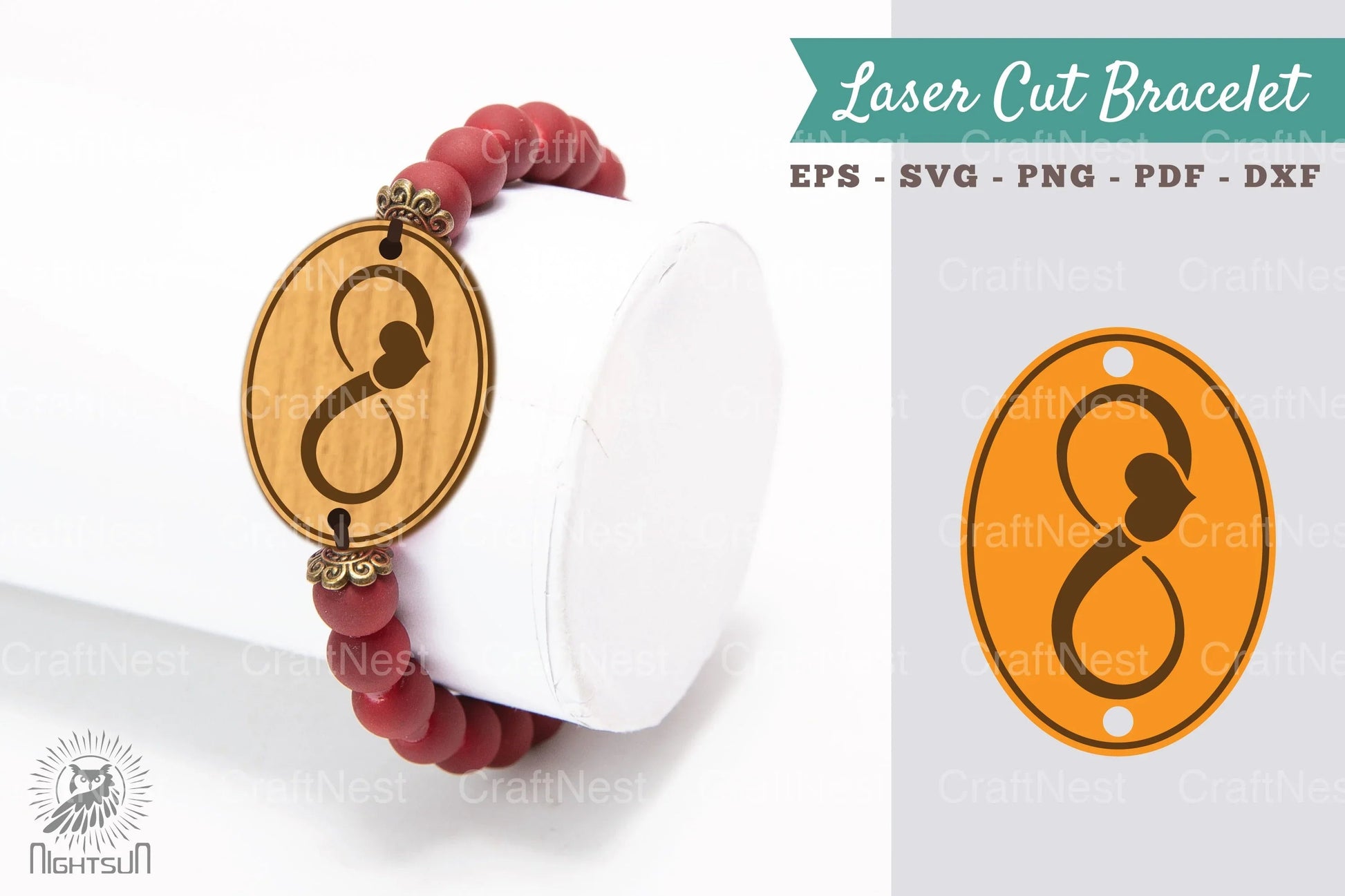 Infinity Heart Laser Cut Bracelet Design Bundle - CraftNest - Digital Crafting and Art