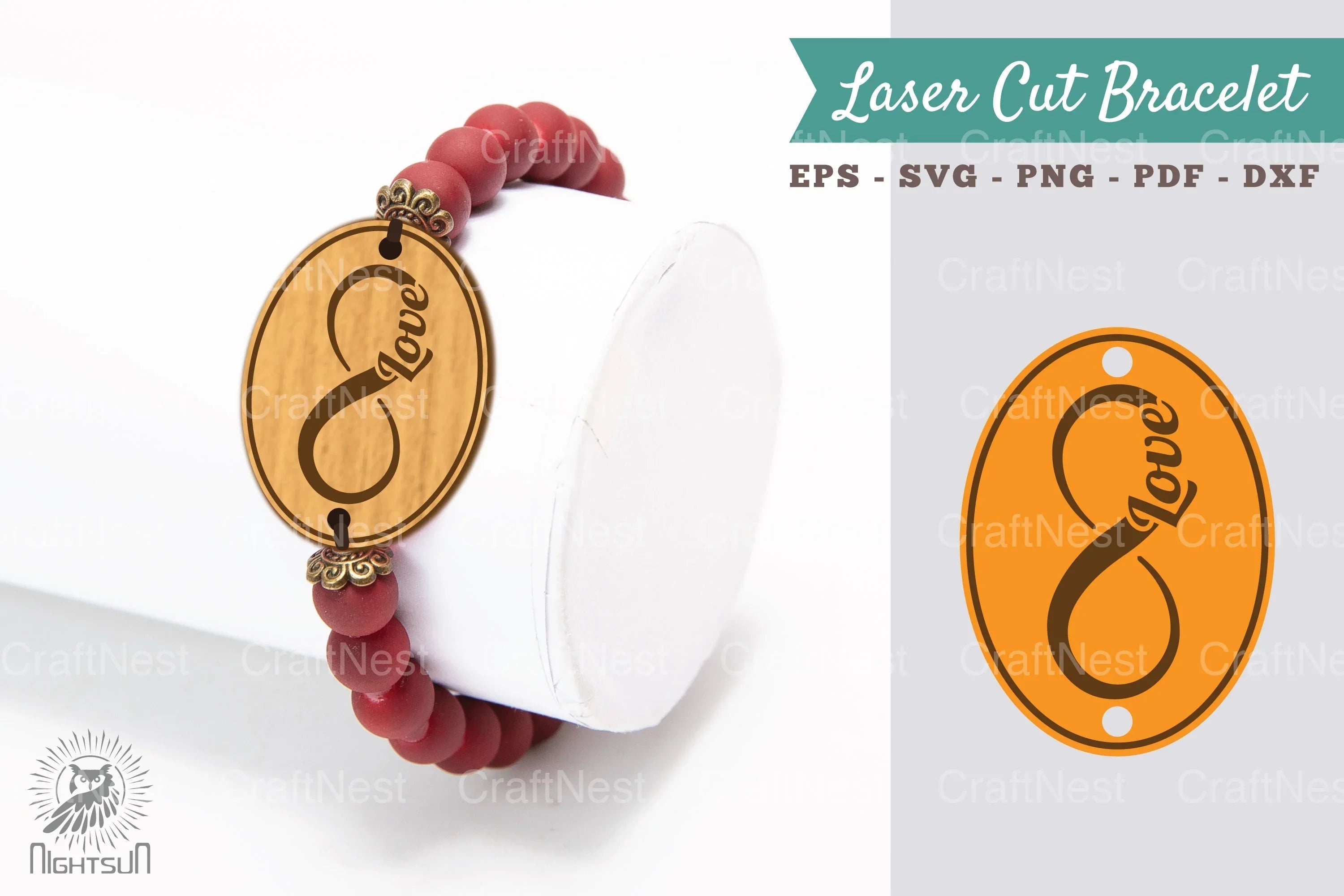Infinity Love Laser Cut Bracelet Design Bundle - CraftNest - Digital Crafting and Art