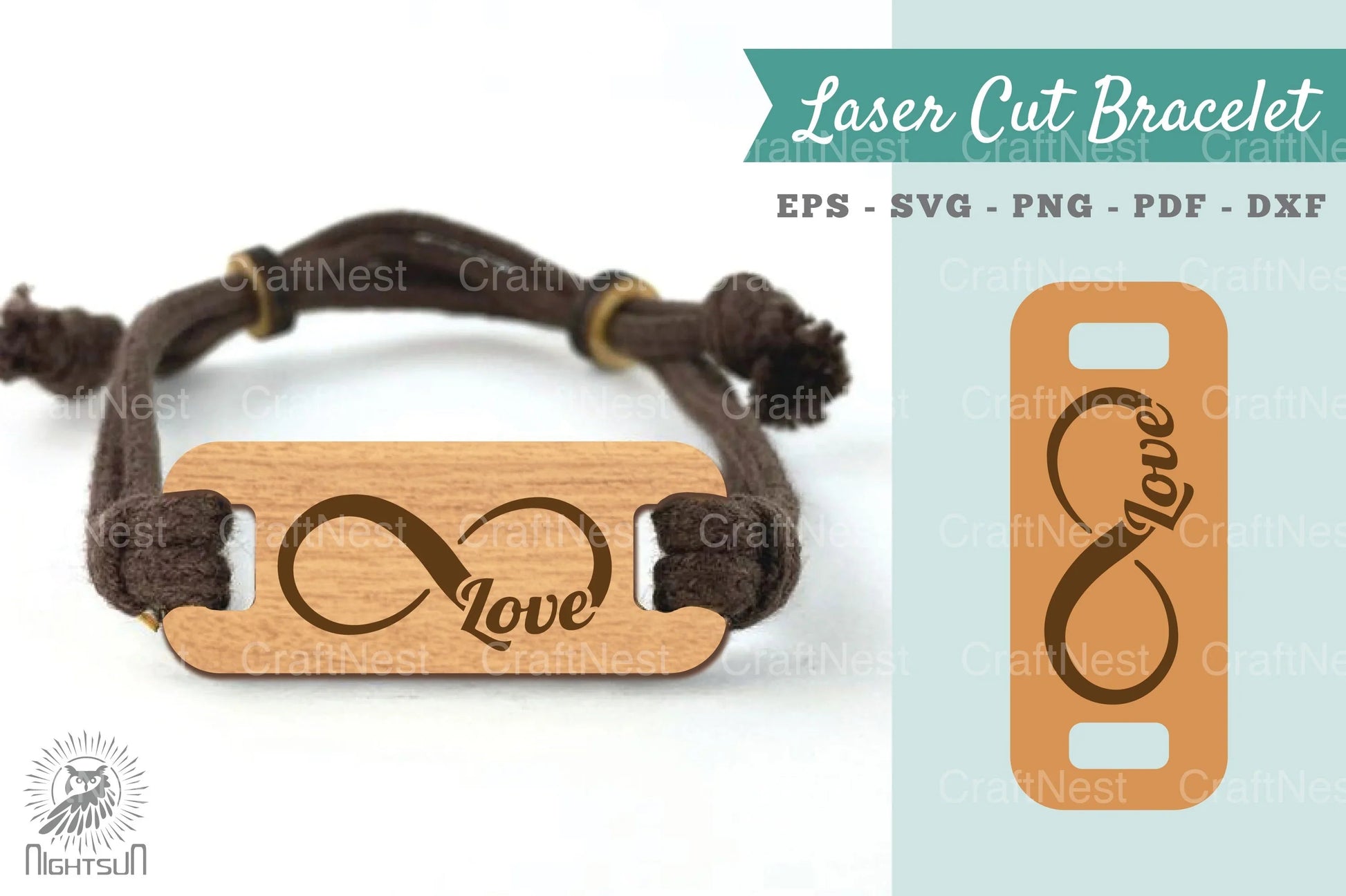 Infinity Love Laser Cut Bracelet SVG Bundle - CraftNest - Digital Crafting and Art