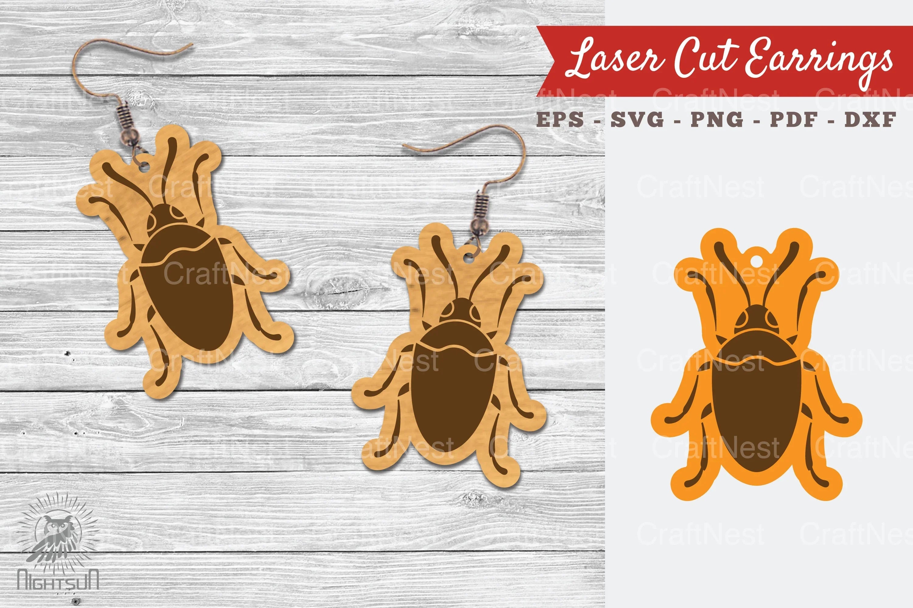 Insect Laser Cut Earrings Design Bundle - CraftNest - Digital Crafting and Art