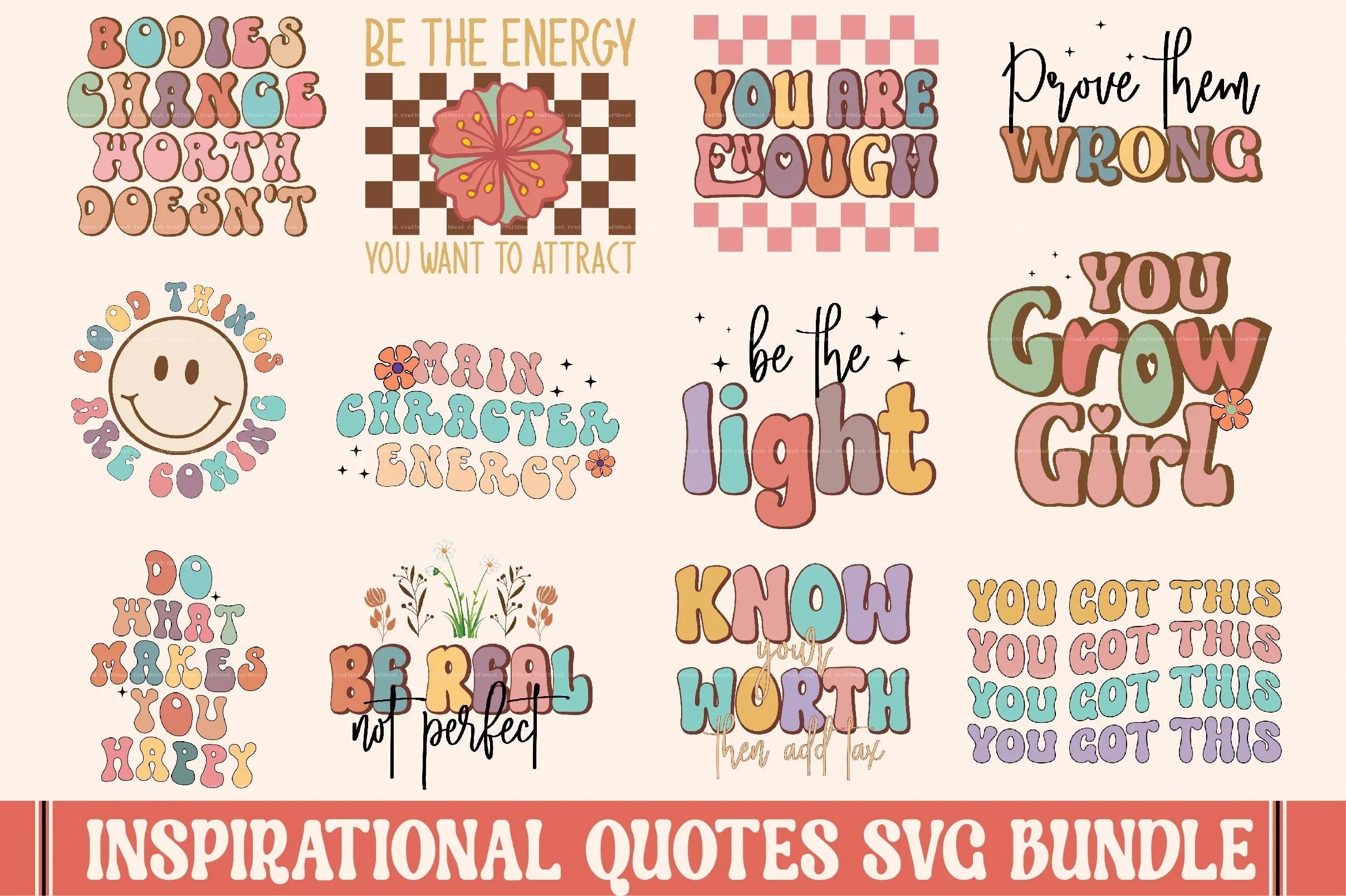 Inspirational Retro Quotes SVG Bundle