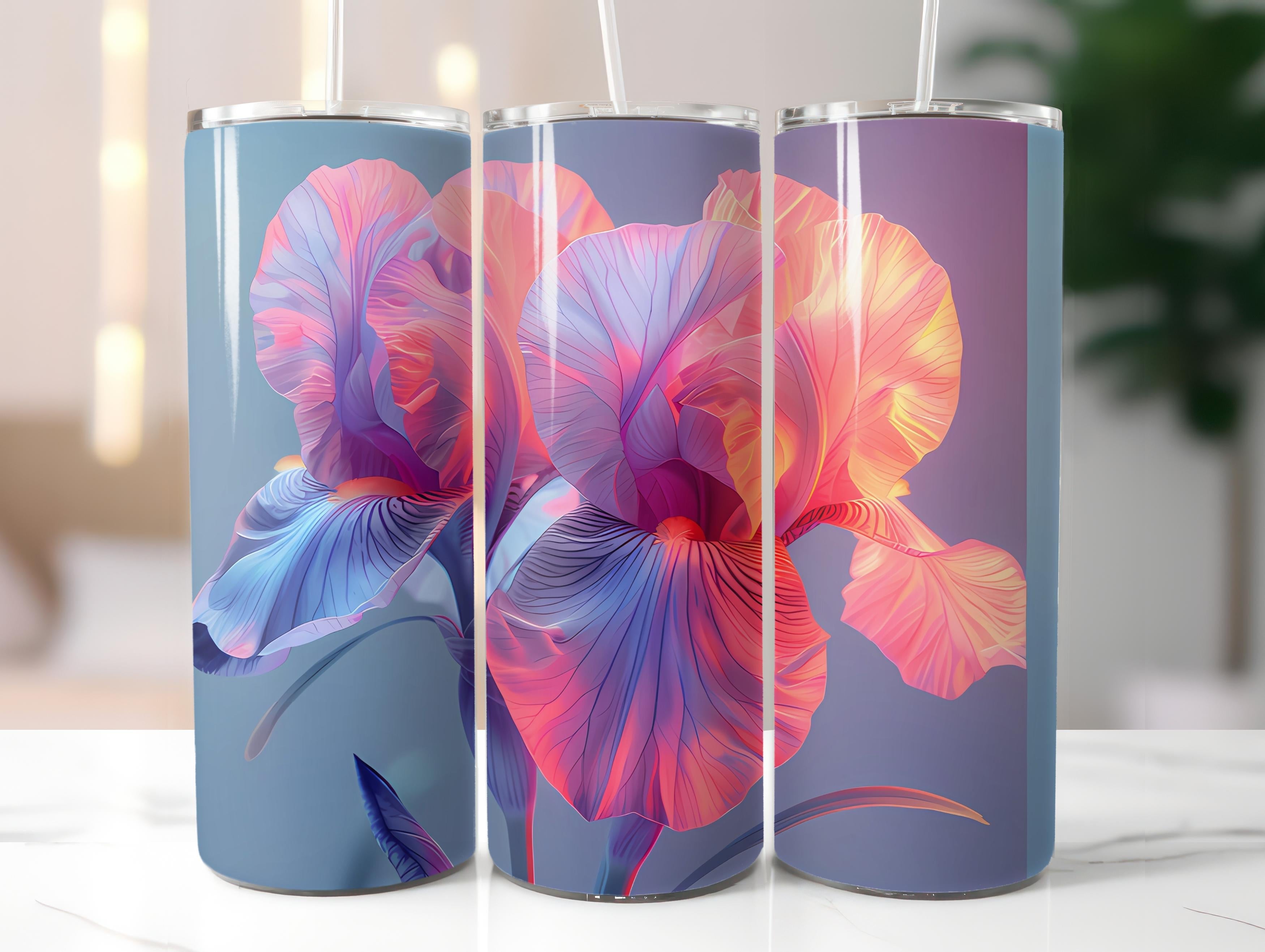 Irises Flowers Tumbler Wrap - CraftNest - Digital Crafting and Art