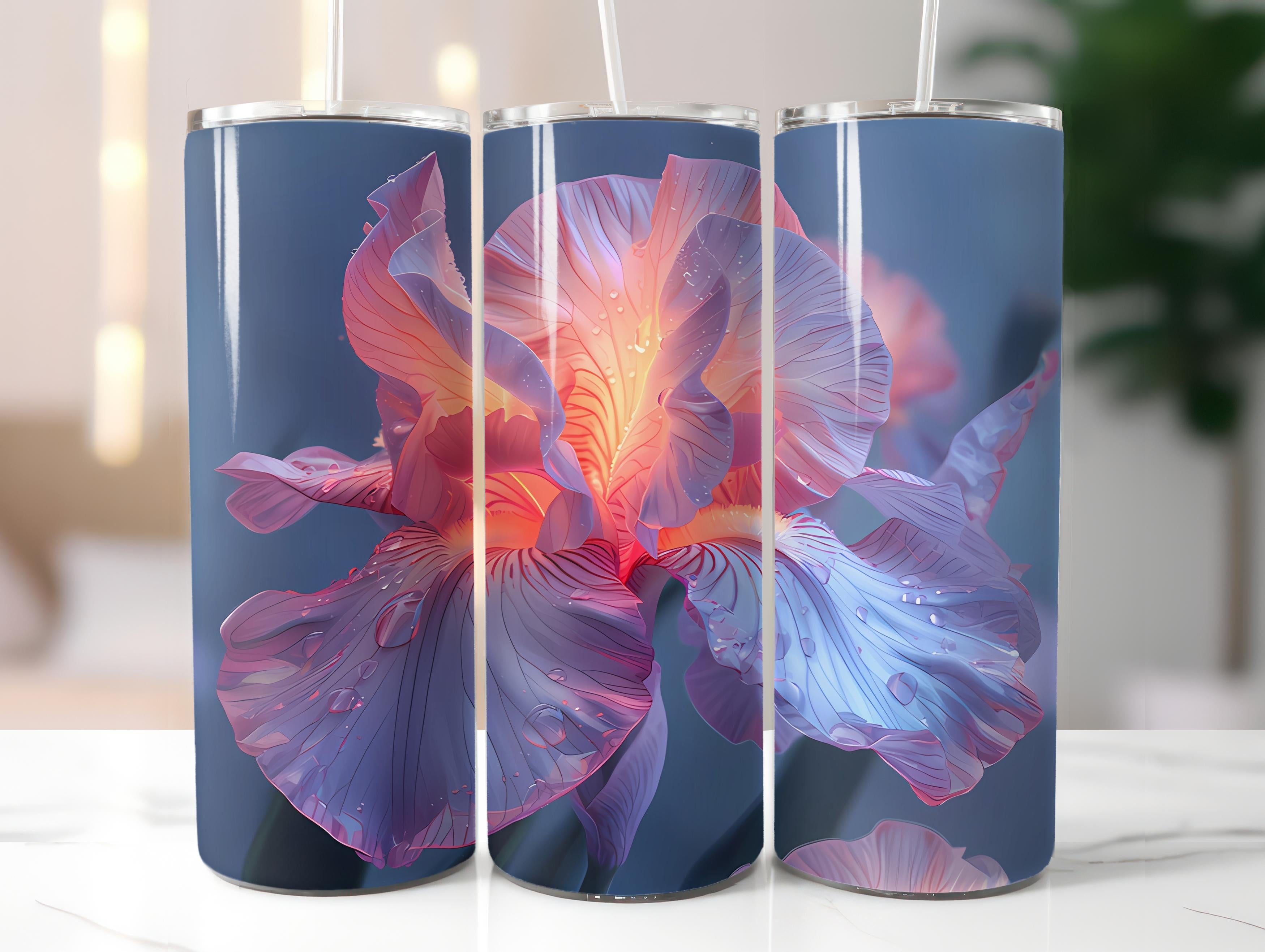 Irises Flowers Tumbler Wrap - CraftNest - Digital Crafting and Art
