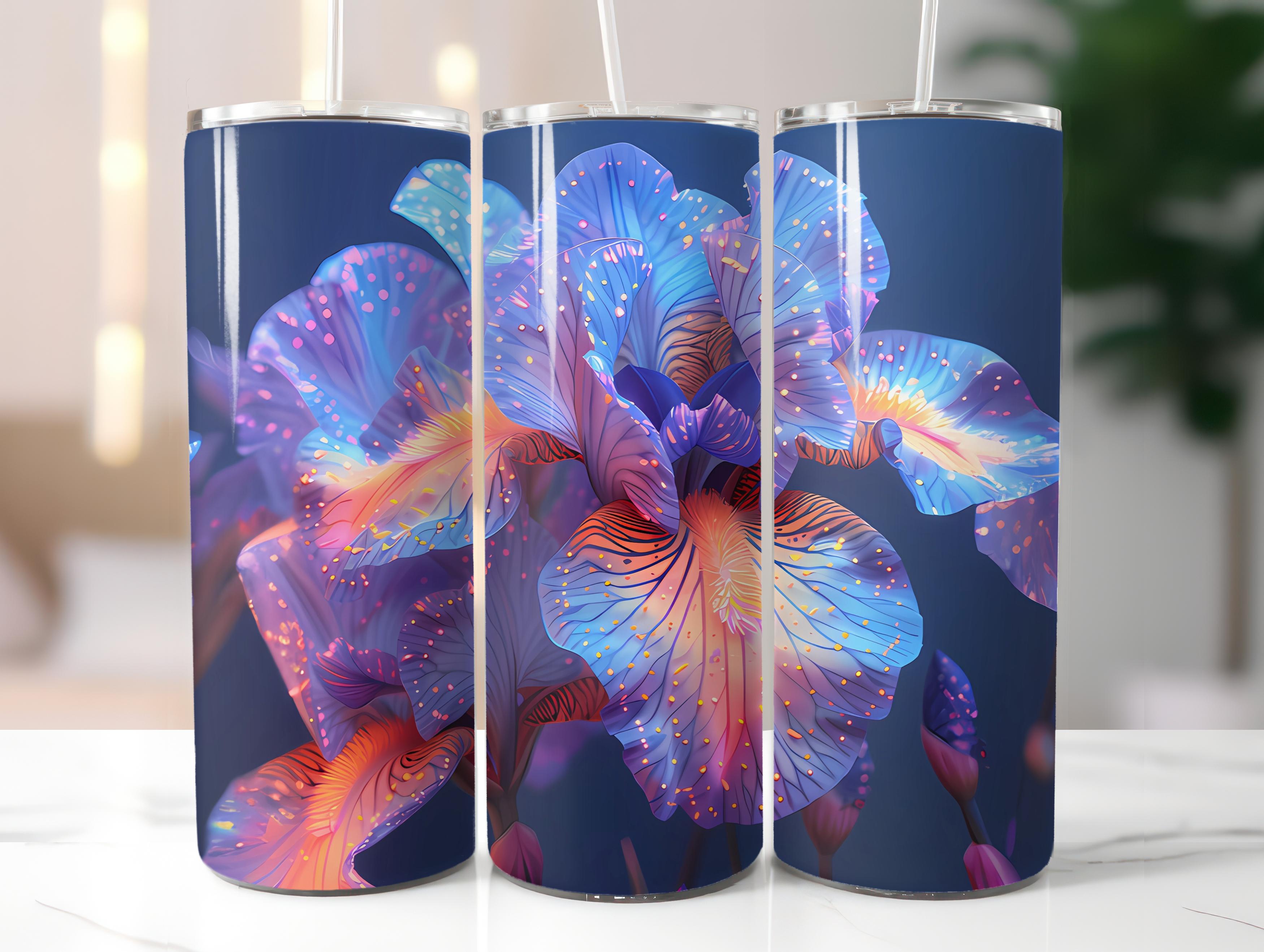 Irises Flowers Tumbler Wrap - CraftNest - Digital Crafting and Art