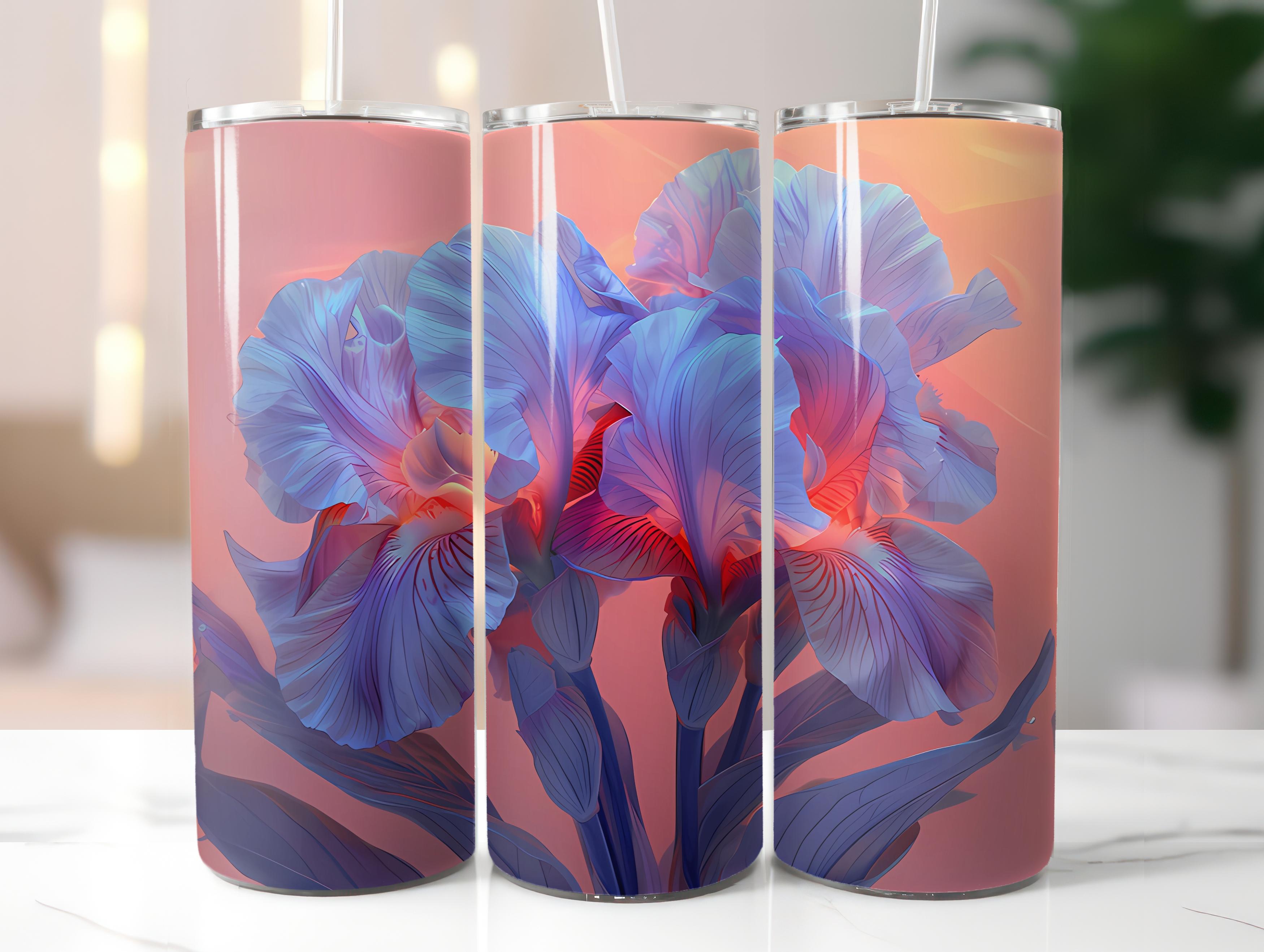 Irises Flowers Tumbler Wrap - CraftNest - Digital Crafting and Art