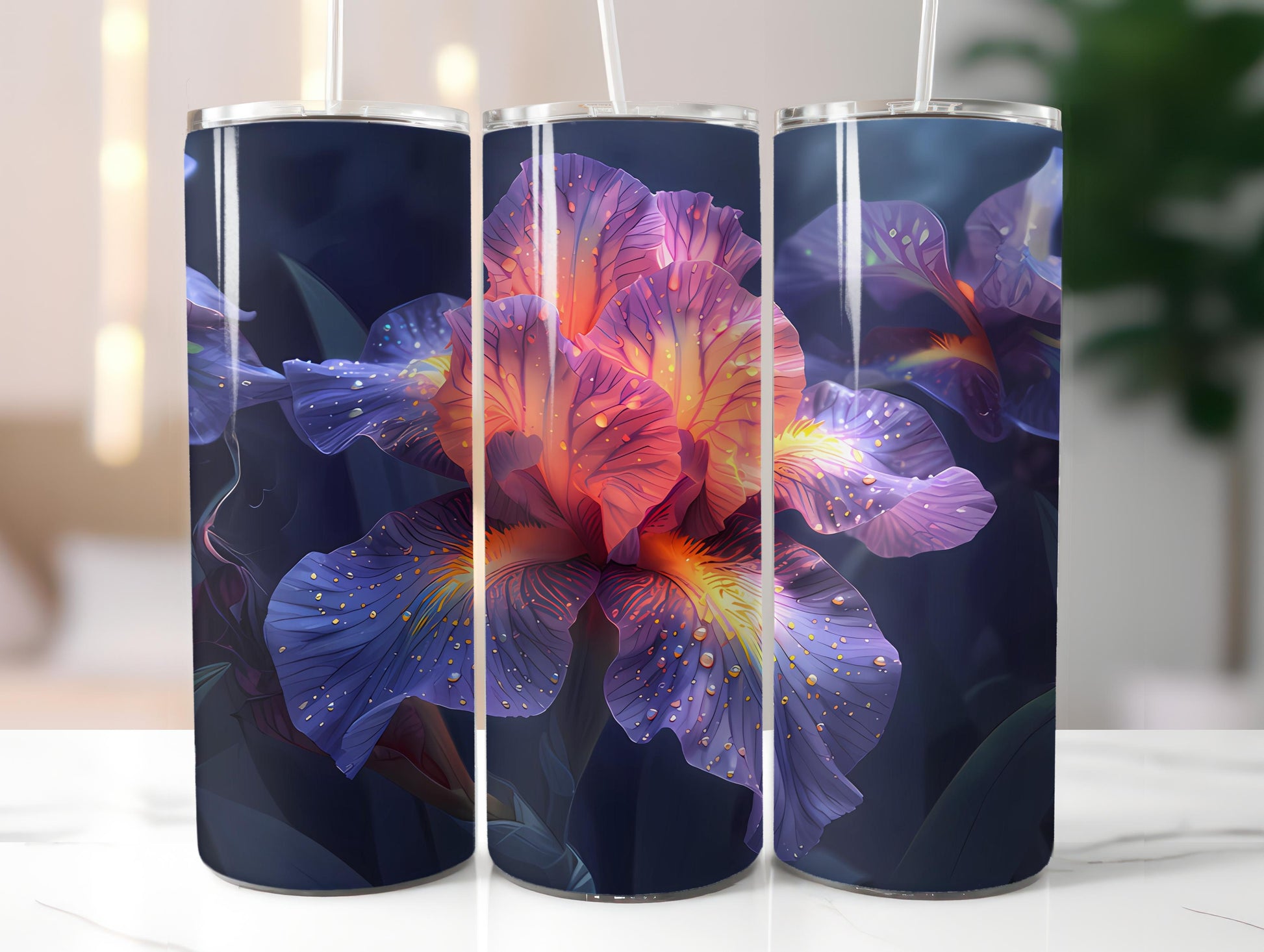 Irises Flowers Tumbler Wrap - CraftNest - Digital Crafting and Art