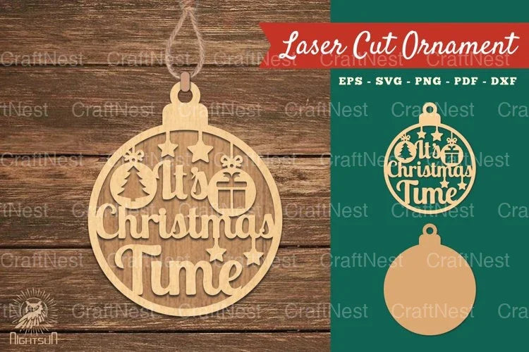 Christmas Time Laser Cut Ornament SVG Bundle - CraftNest - Digital Crafting and Art