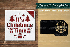 Christmas Time Papercut Card Holder SVG Bundle - CraftNest - Digital Crafting and Art