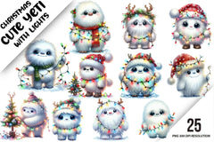 Christmas Cute Yeti Clipart Bundle - CraftNest - Digital Crafting and Art