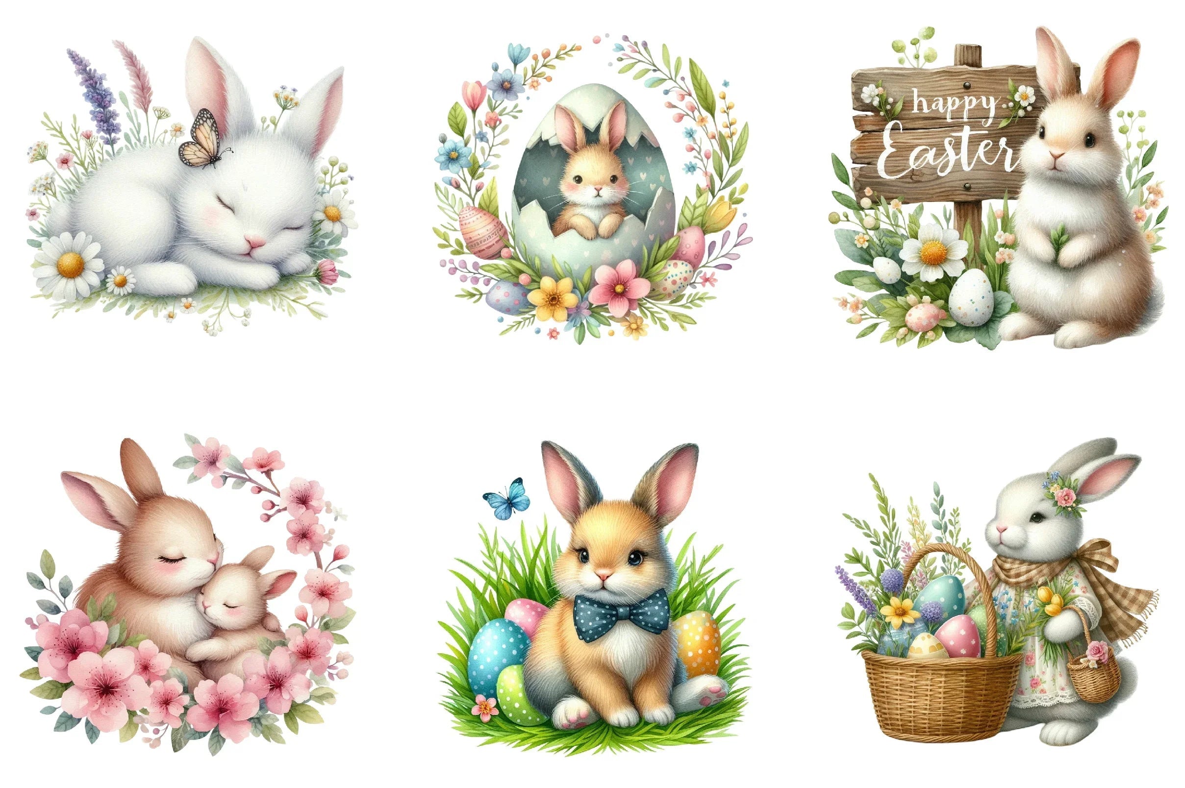 Easter Bunny Clipart Bundle - CraftNest - Digital Crafting and Art