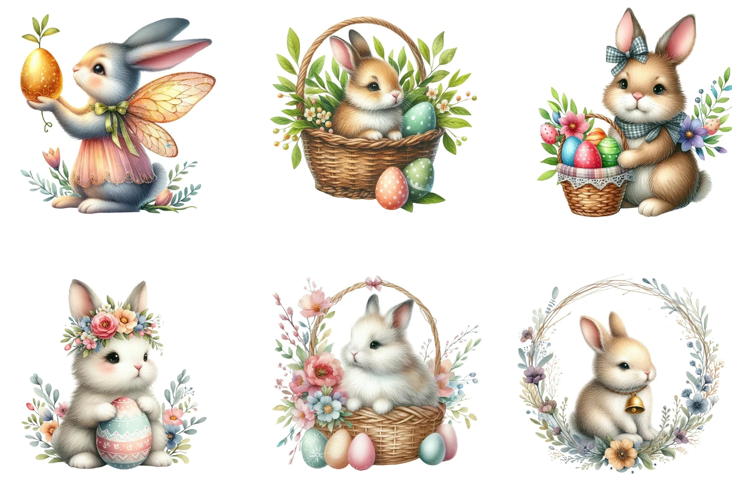 Easter Bunny Clipart Bundle - CraftNest - Digital Crafting and Art