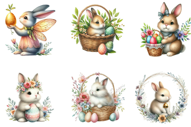 Easter Bunny Clipart Bundle - CraftNest - Digital Crafting and Art