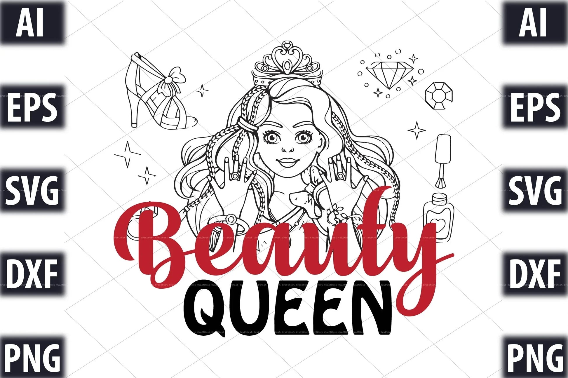Makeup Design SVG Bundle 4 - CraftNest - Digital Crafting and Art