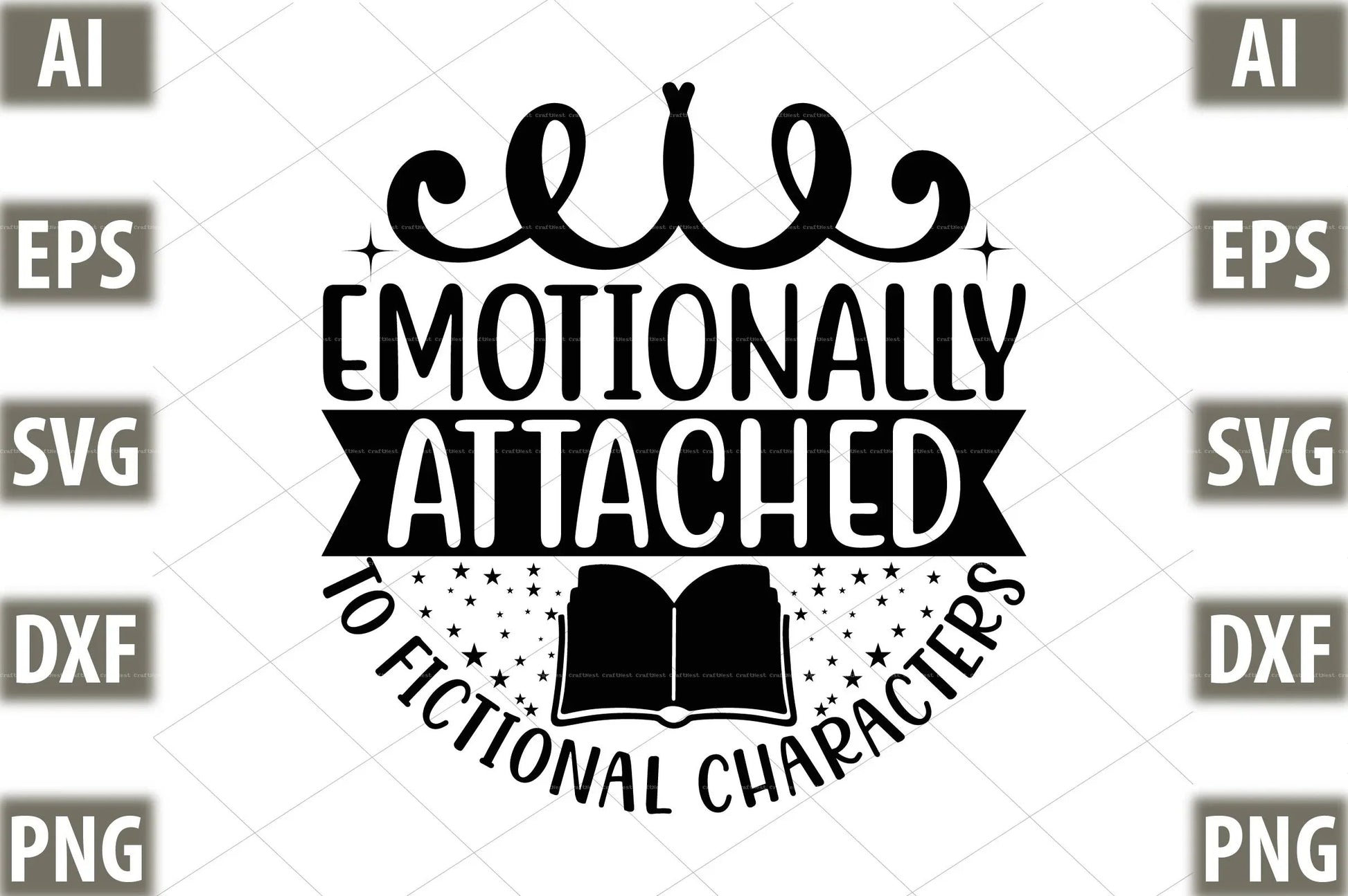 Book Lover SVG Design Bundle - CraftNest - Digital Crafting and Art