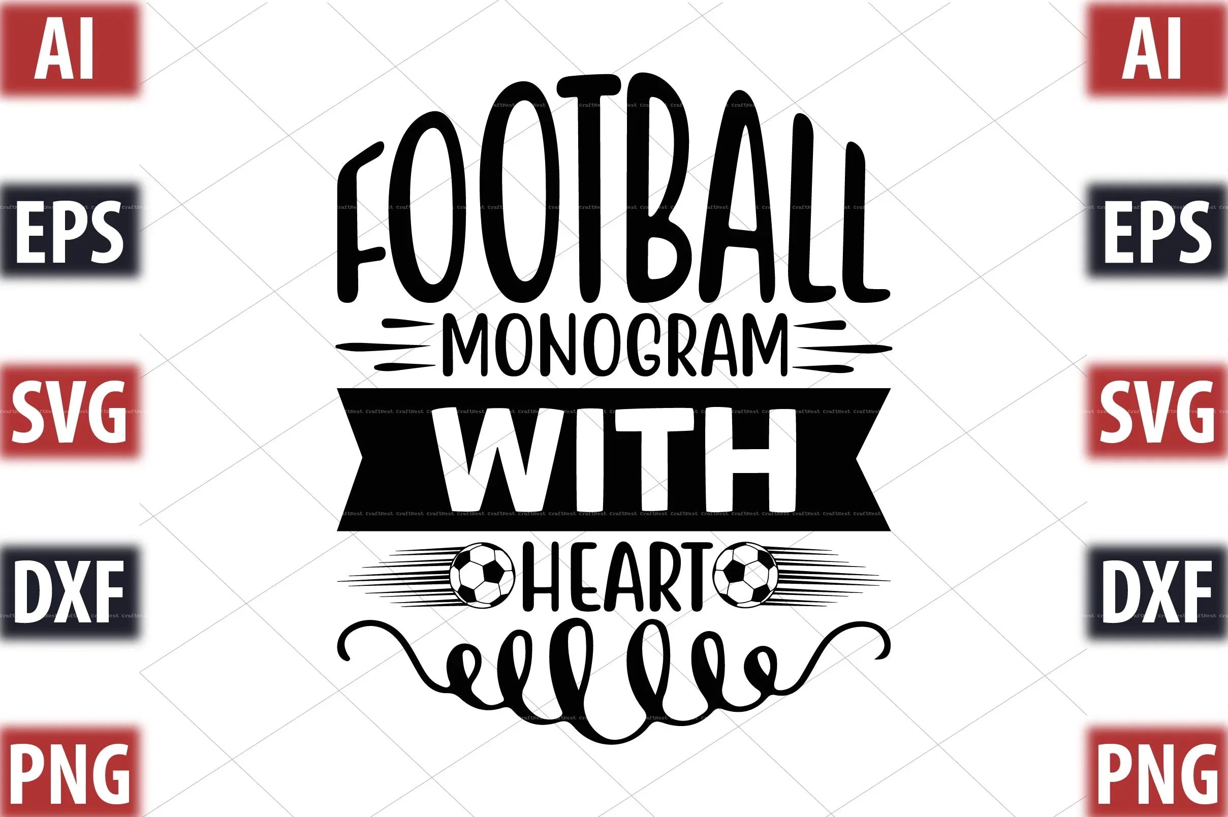Football Design SVG Bundle 4 - CraftNest - Digital Crafting and Art