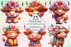 Funny Highland Cow Clipart Bundle
