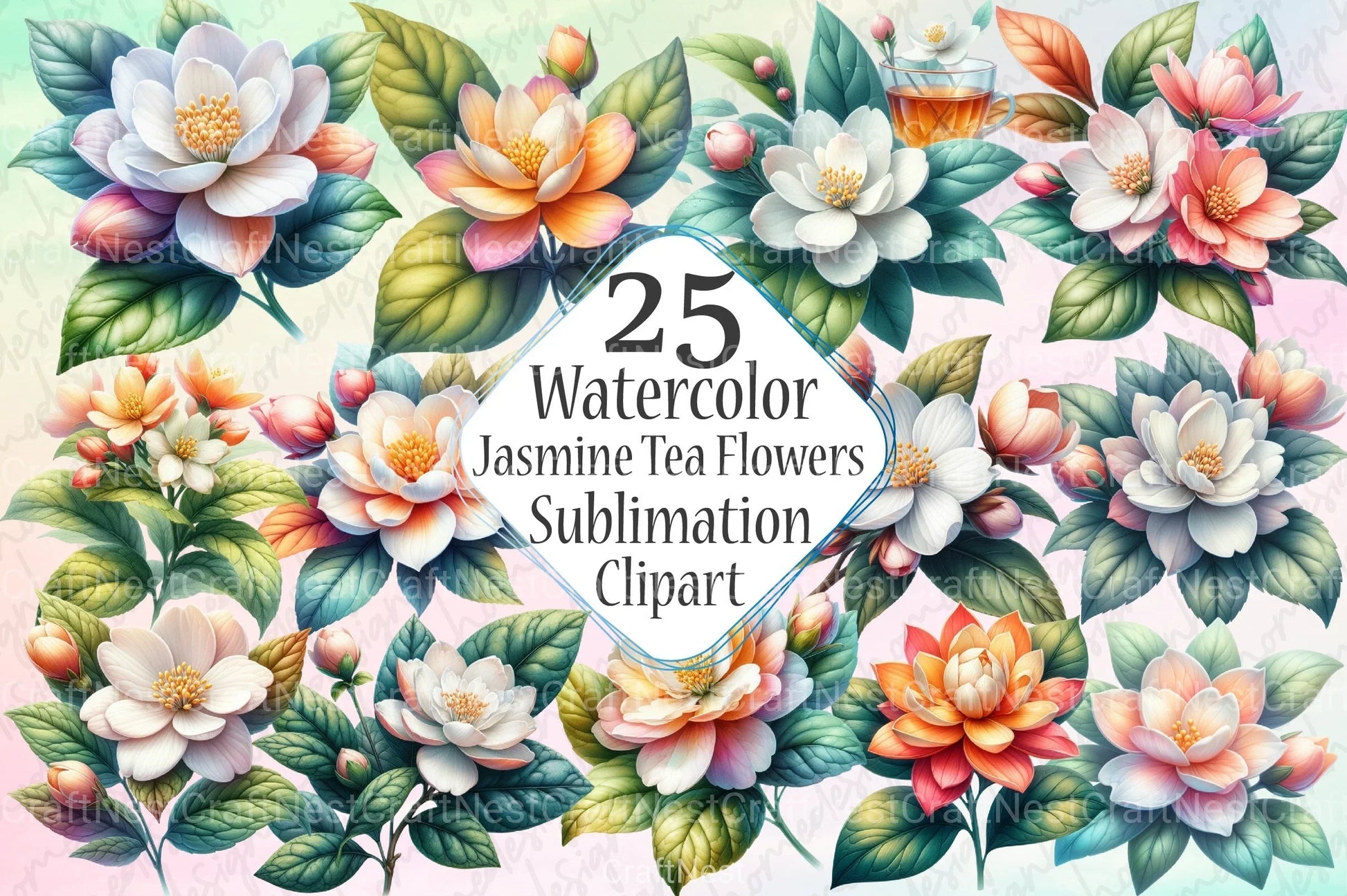 Jasmine Tea Clipart Bundle  99 - CraftNest - Digital Crafting and Art
