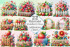 Strawberry Fence Clipart Bundle