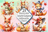 Autumn Kangaroo Clipart Bundle