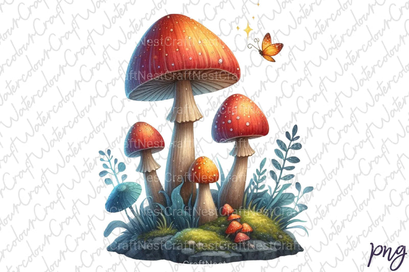 Mushrooms Clipart Bundle 17 - CraftNest - Digital Crafting and Art