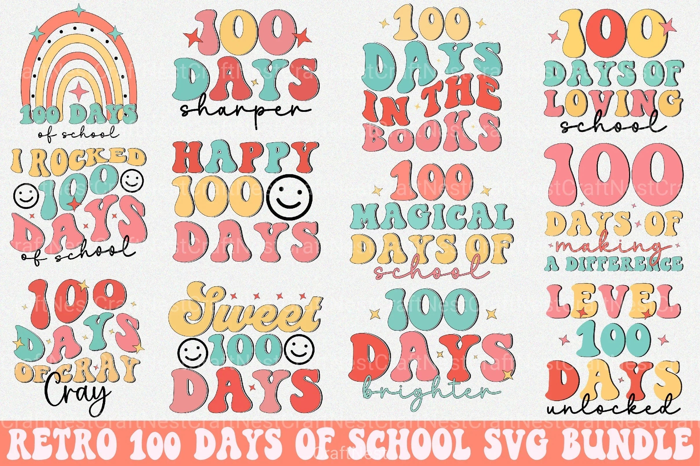 Retro Days of School Bundle 2 - CraftNest - Digital Crafting and Art