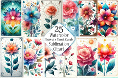 Flowers Tarot Cards Clipart Bundle 3 - CraftNest - Digital Crafting and Art