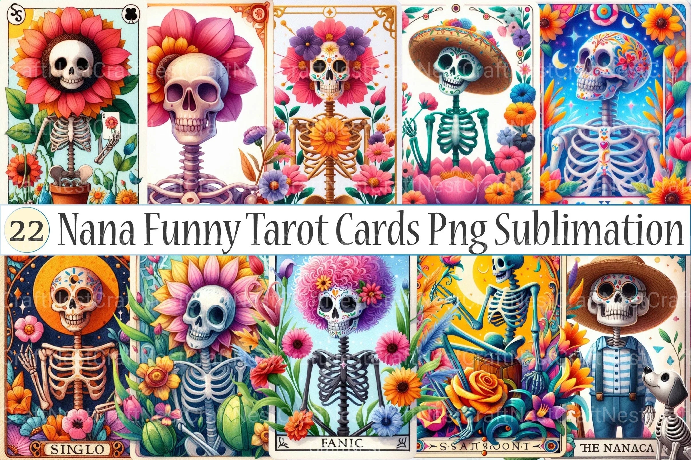 Nana's Funny Tarot Card Clipart Bundle - CraftNest - Digital Crafting and Art