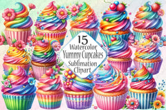 Yummy Cupcakes Clipart Bundle - CraftNest - Digital Crafting and Art