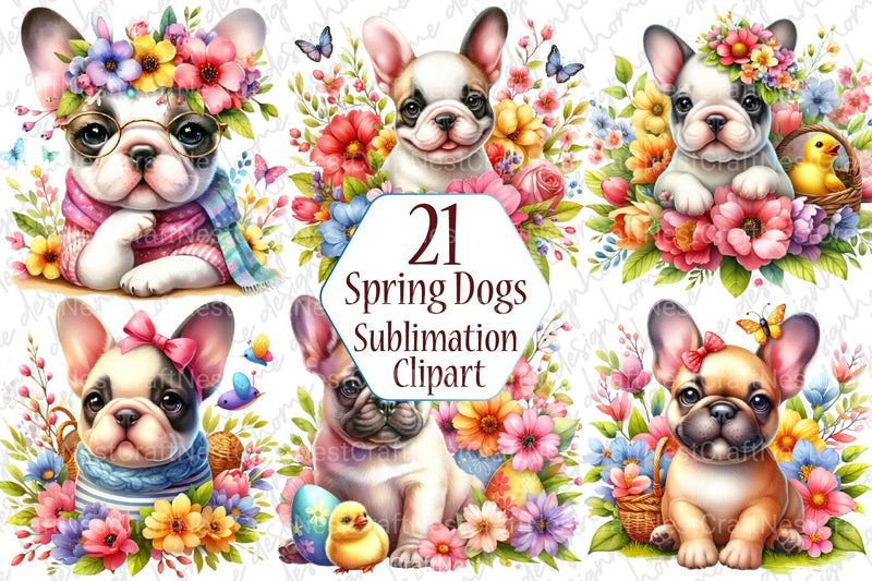 Spring Dogs Clipart Bundle 1 - CraftNest - Digital Crafting and Art