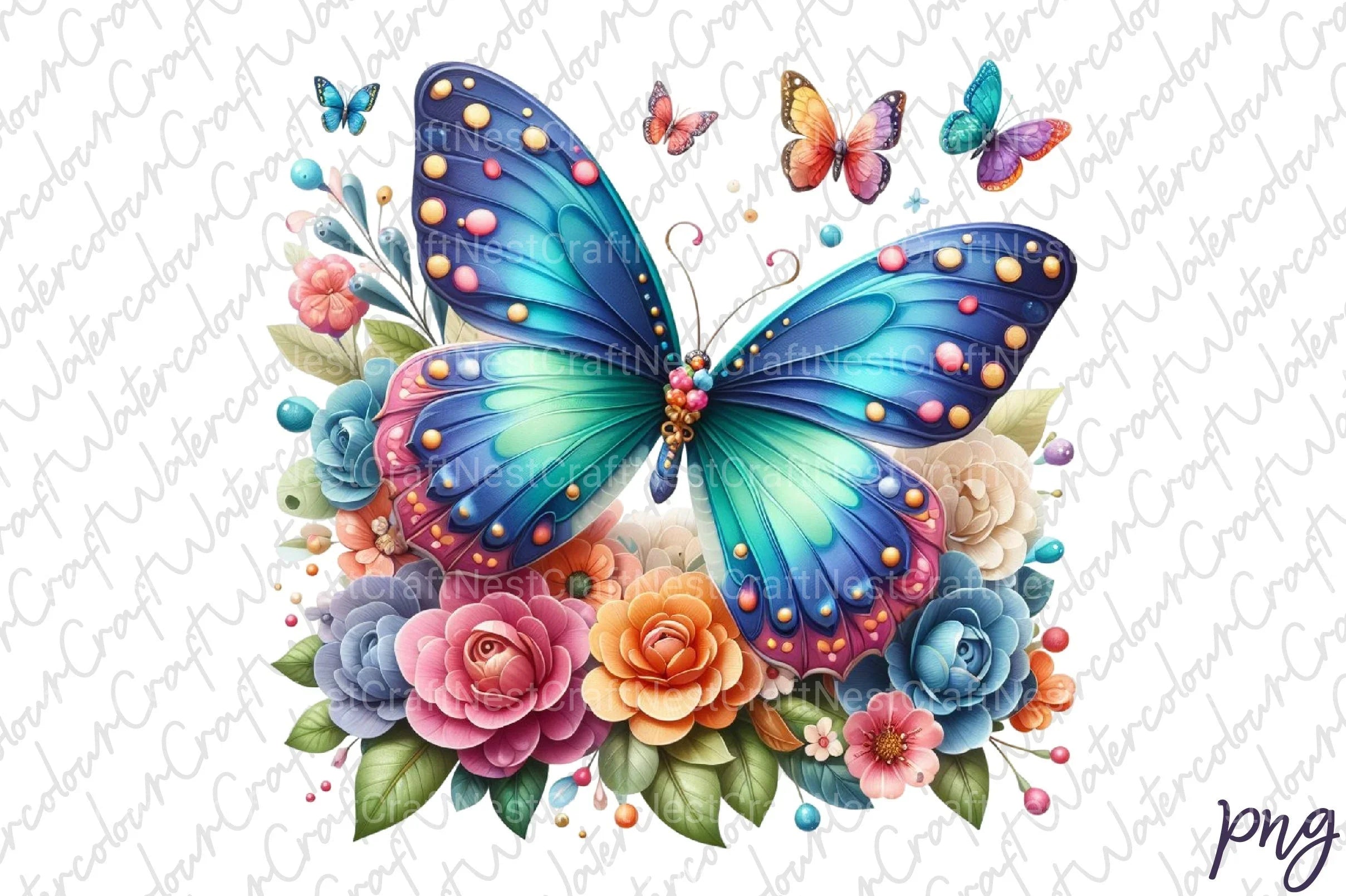 Cute Butterflies Clipart Bundle 1 - CraftNest - Digital Crafting and Art