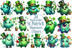 St. Patrick's Day Monsters Clipart Bundle - CraftNest - Digital Crafting and Art
