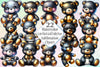 Cute Black and Gold Teddy Bear Clipart Bundle