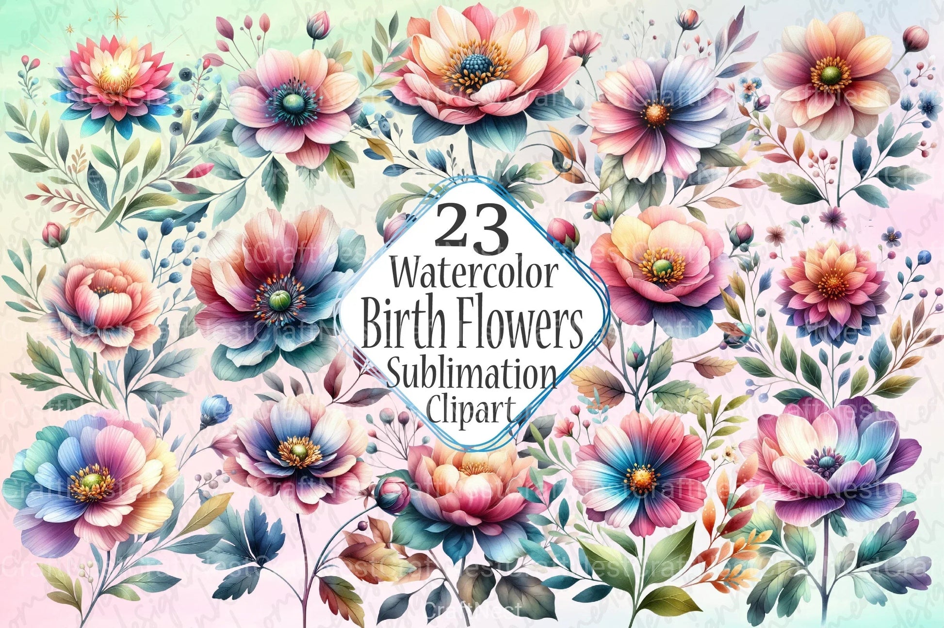 Birth Flowers Clipart Bundle - CraftNest - Digital Crafting and Art