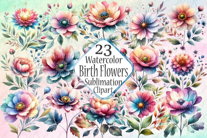 Birth Flowers Clipart Bundle - CraftNest - Digital Crafting and Art