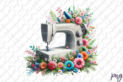 Floral Sewing Machine Clipart Bundle - CraftNest - Digital Crafting and Art
